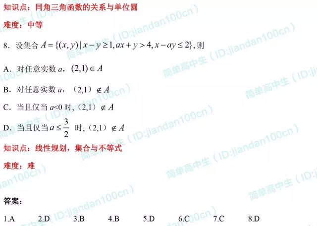 必刷题丨2018年高考文数「选择题」真题汇总