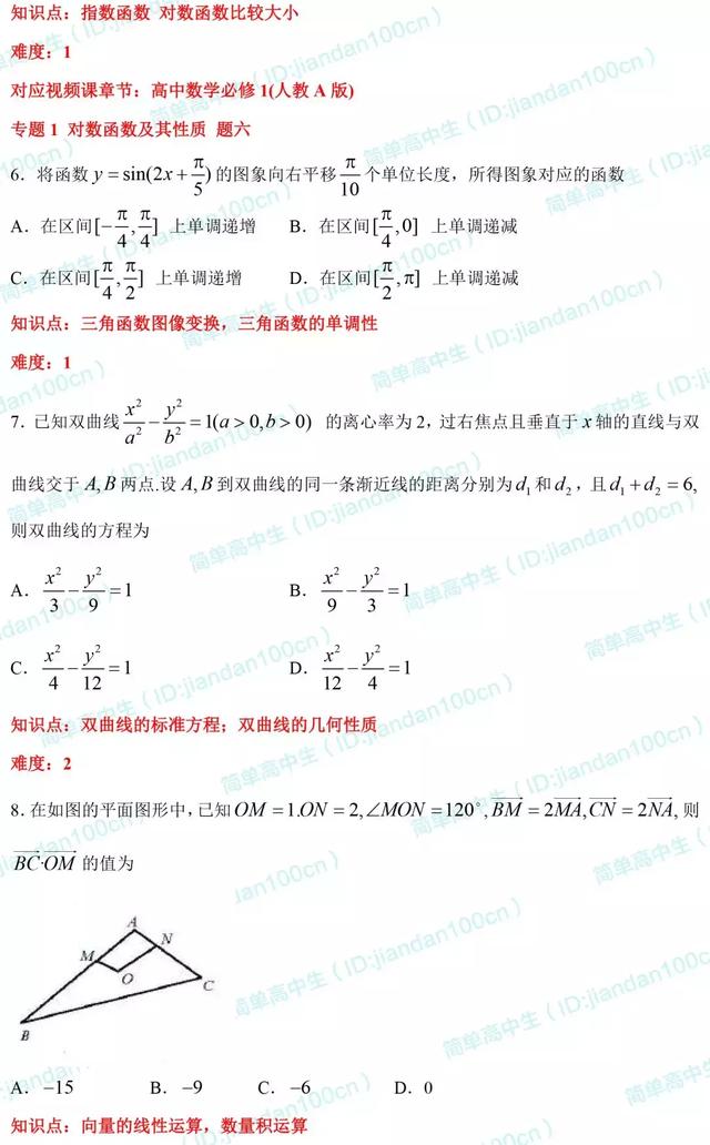 必刷题丨2018年高考文数「选择题」真题汇总