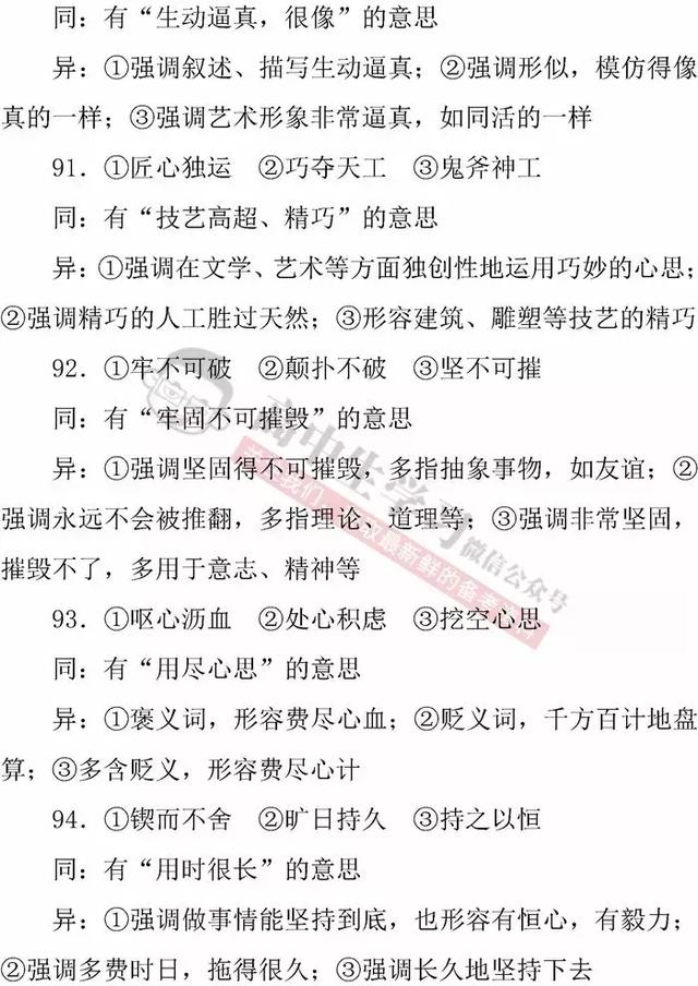 高中语文「必修1-5」常考成语知识清单｜期末应考必备！