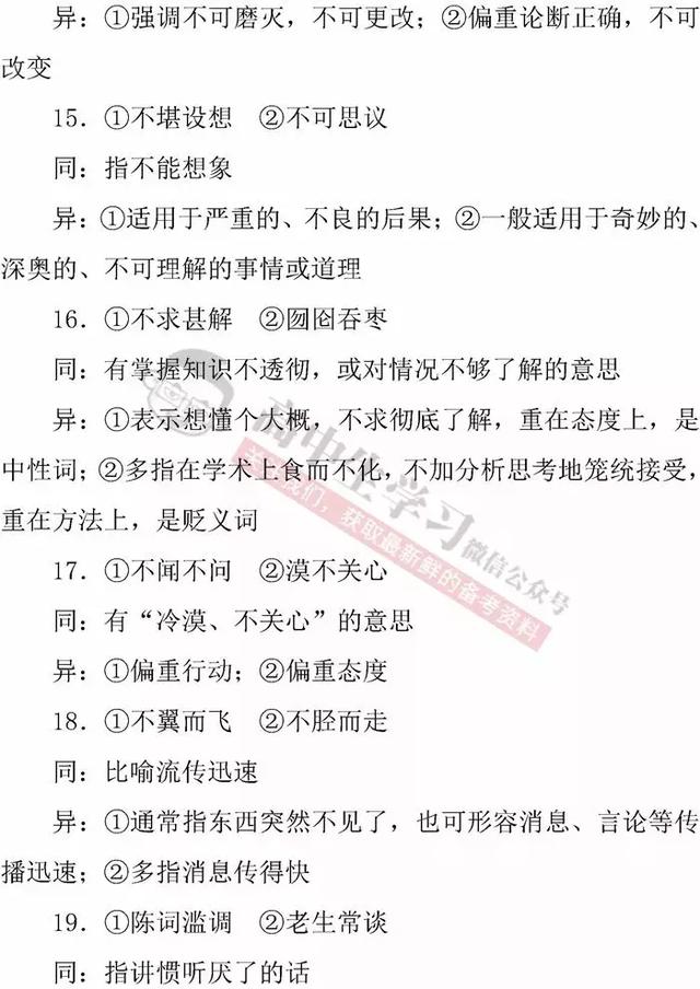 高中语文「必修1-5」常考成语知识清单｜期末应考必备！