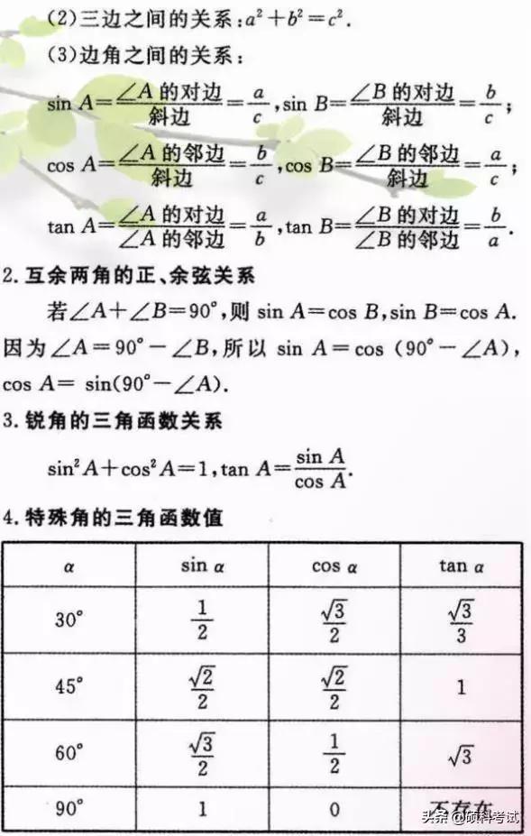 初中数学重要公式定律汇总，吃透这些知识点，成绩绝不少于140