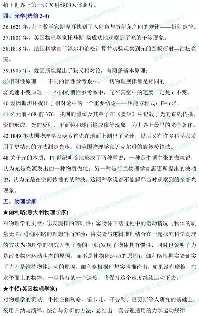 高中物理学史精简版汇总，整理给需要的你，肯记就能得分！