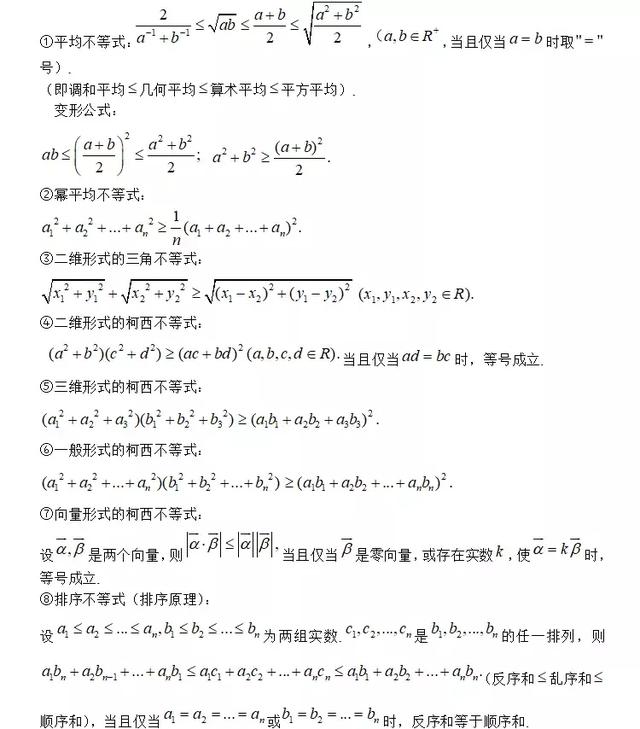 「高考数学」不等式集合归纳，记下来！