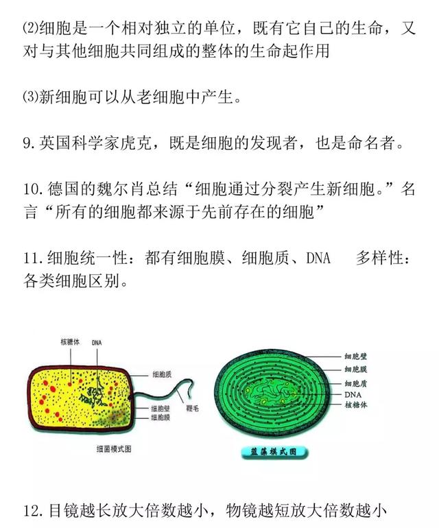 高考知识梳理-细胞知识详解