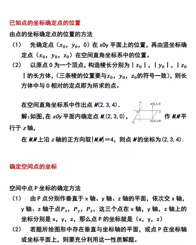 「必修二」高中数学必备知识点：空间直角坐标系的建立