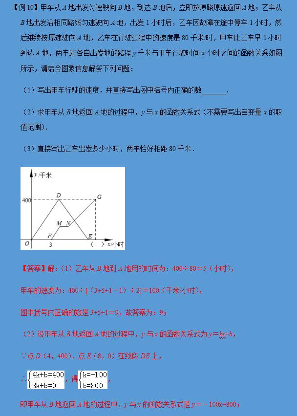 中考中《一次函数》常考的10个考点合集