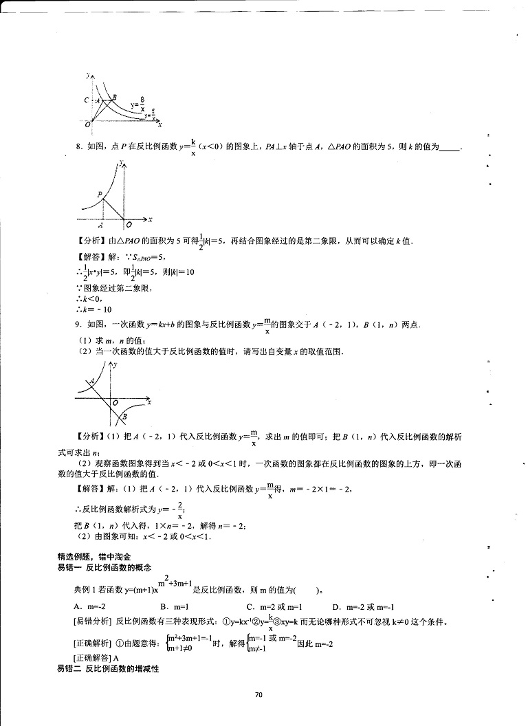 初中数学易错题常考题解题模型-反比例函数