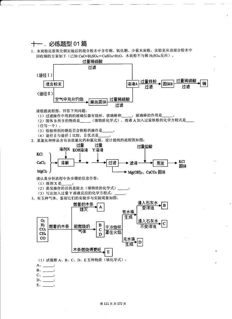 初中化学决胜中考-必练题型01篇