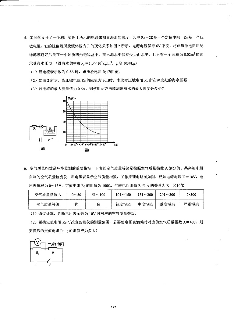 初中物理决胜中考-电学综合提高必会题型25题