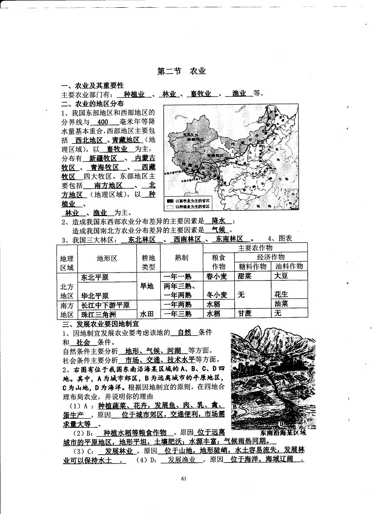 初中地理重点随堂笔记总结-中国的经济发展