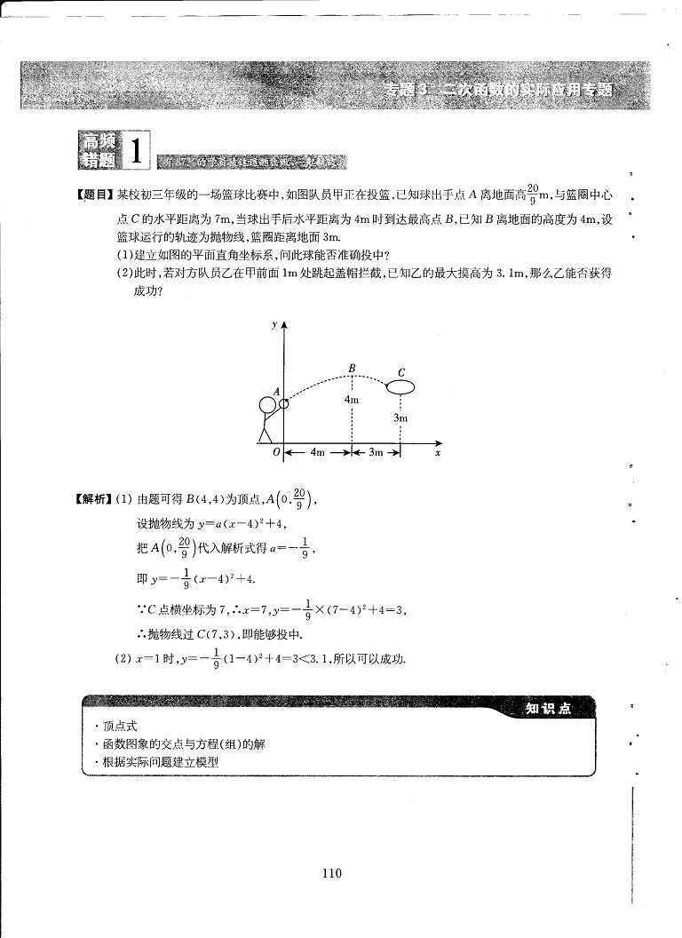 初中数学易错题常考题解题模型-二次函数的应用专题