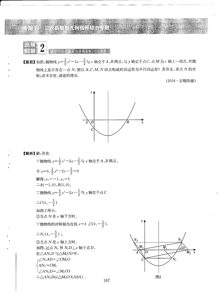 初中数学易错题常考题解题模型-二次函数与几何图形综合专题