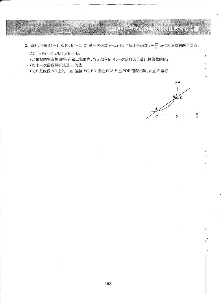 初中数学易错题常考题解题模型-一次函数与反比例函数综合专题