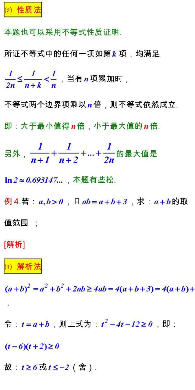 高考数学考试必备的“23个经典不等式”及多种证法