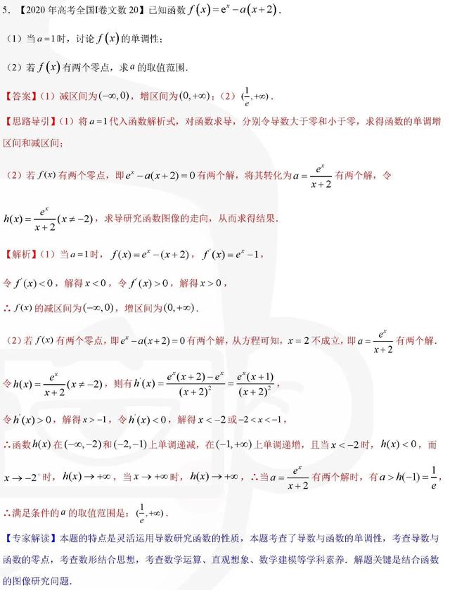 15道导数大题，决定了你能否上好大学！