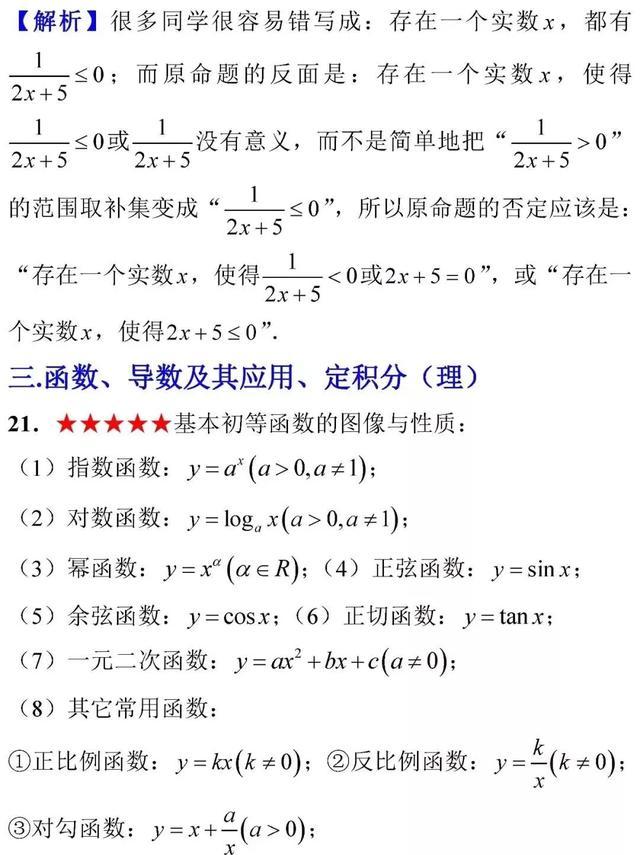 高考数学考前知识点全面回顾！