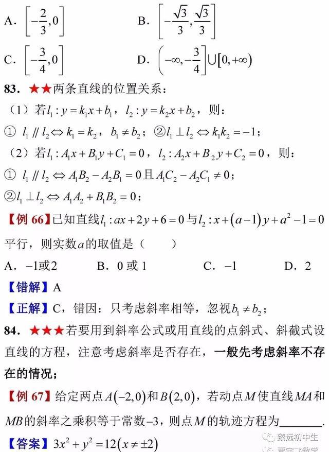 高考数学考前知识点全面回顾！