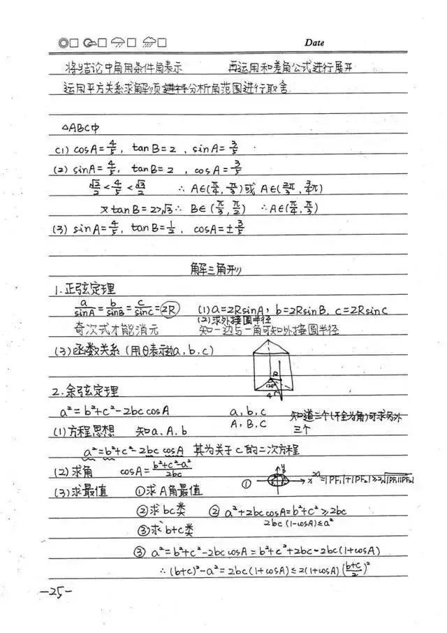 高中数学必修1-5状元手写超清笔记，错过再无！