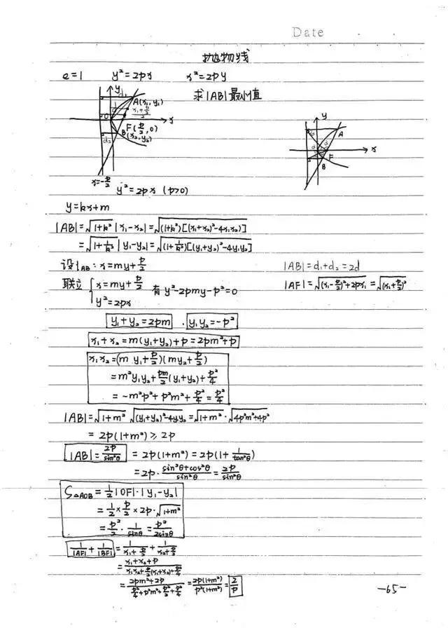 高中数学必修1-5状元手写超清笔记，错过再无！