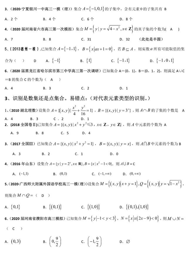 2020年高考数学《新题型•易错题•精华题》查漏补缺专用！