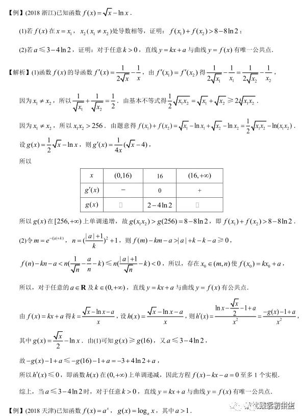 导数双变量考前回顾分类整理