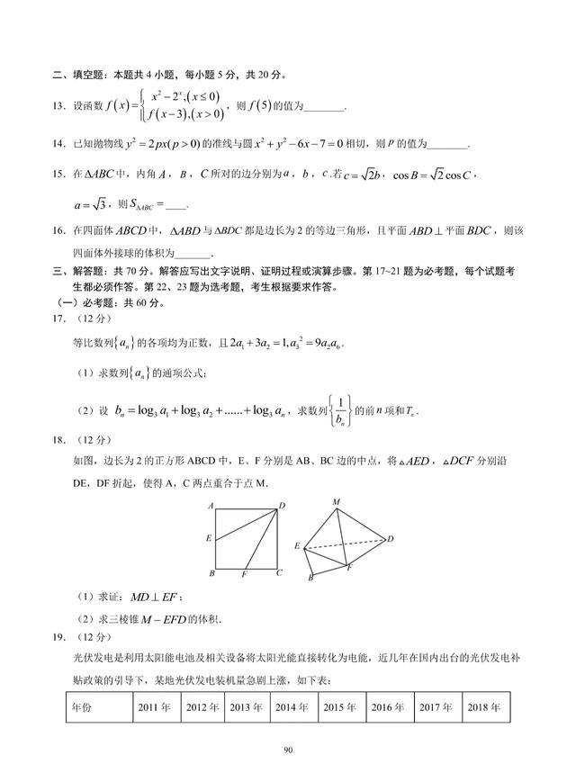 2020届高考数学终极押题卷及解析