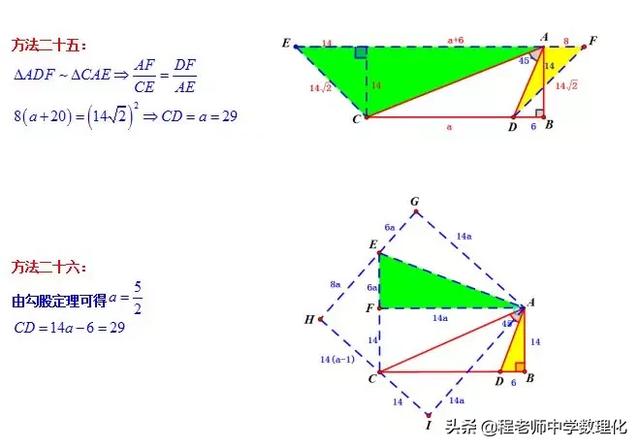 中考数学：一题多解处理一道45度角