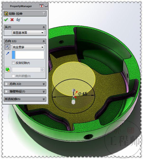 3D建模练习题，用SolidWorks画的端盖零件