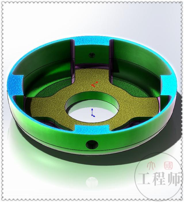 3D建模练习题，用SolidWorks画的端盖零件