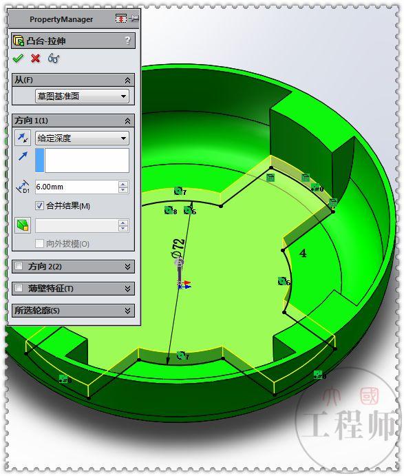 3D建模练习题，用SolidWorks画的端盖零件