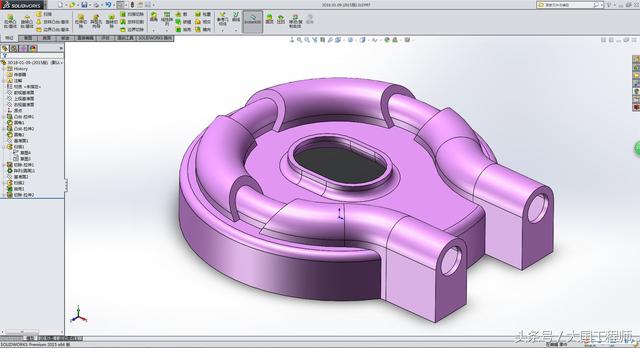 SolidWorks建模练习题：3D08_H03步骤