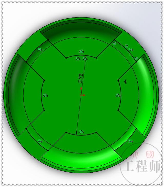 3D建模练习题，用SolidWorks画的端盖零件