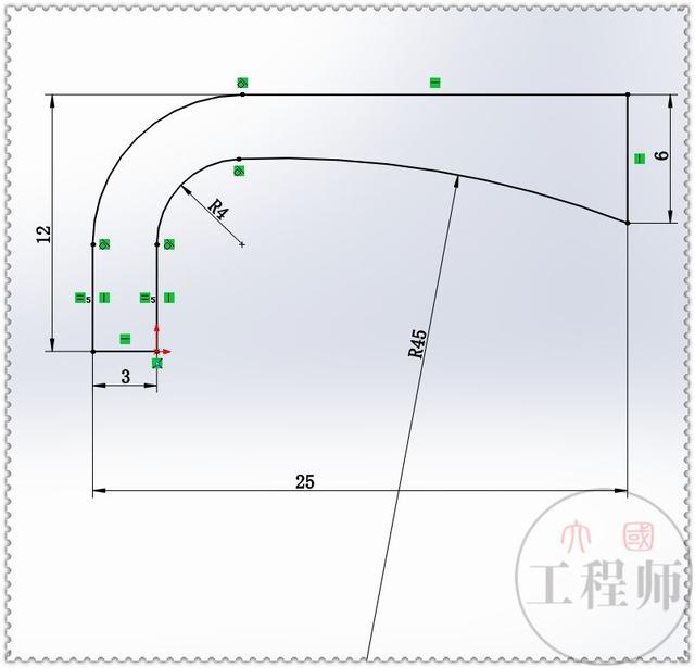 用SolidWorks画的金属连接件，此图蓝色面的切除，是个小难点