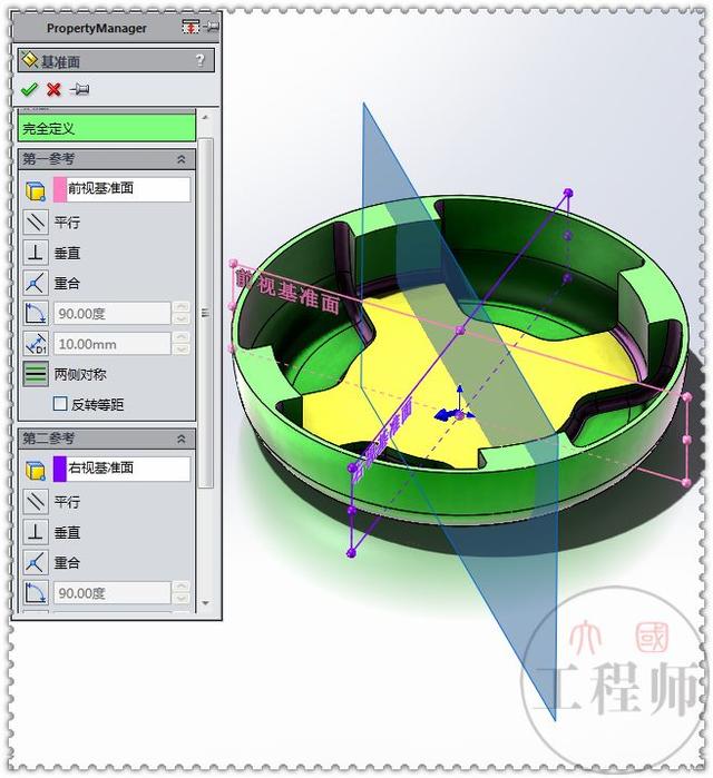 3D建模练习题，用SolidWorks画的端盖零件