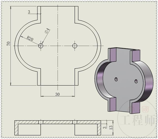 用SolidWorks设计的一个水表机制，用两个标准件齿轮来驱动