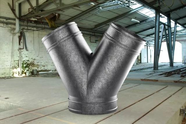 用SW实体建模的裤型三通管，如果曾经学过放样现在就能画出此图