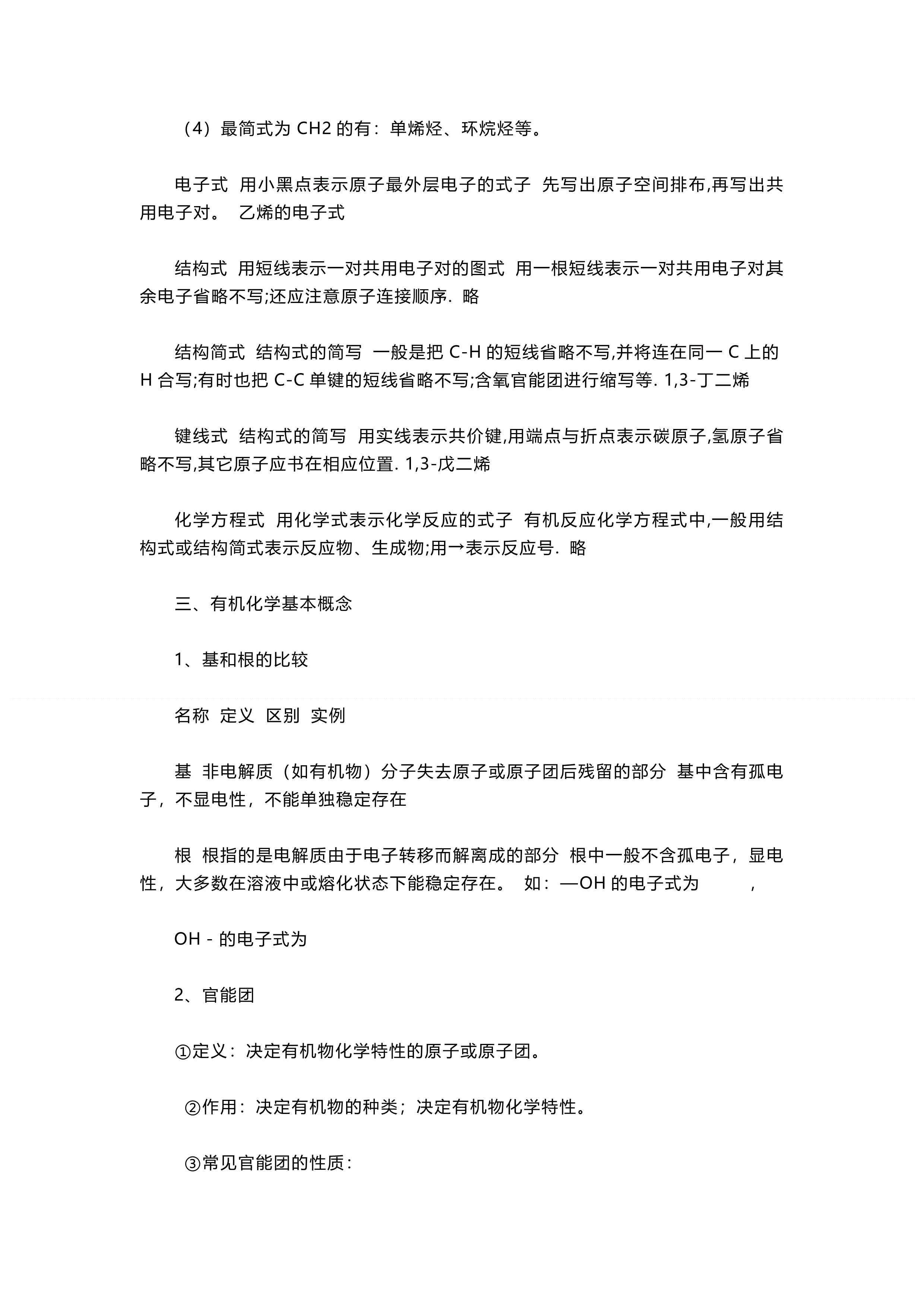 高二上学期化学预习知识点总结