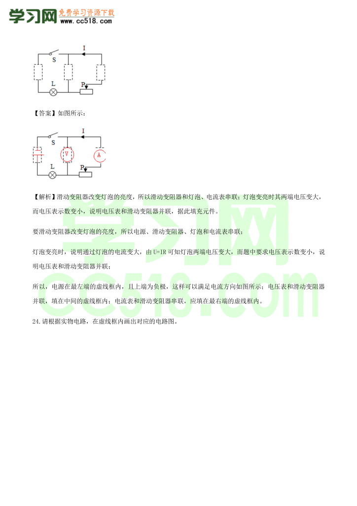 初三物理全册精讲练习第17章《欧姆定律》