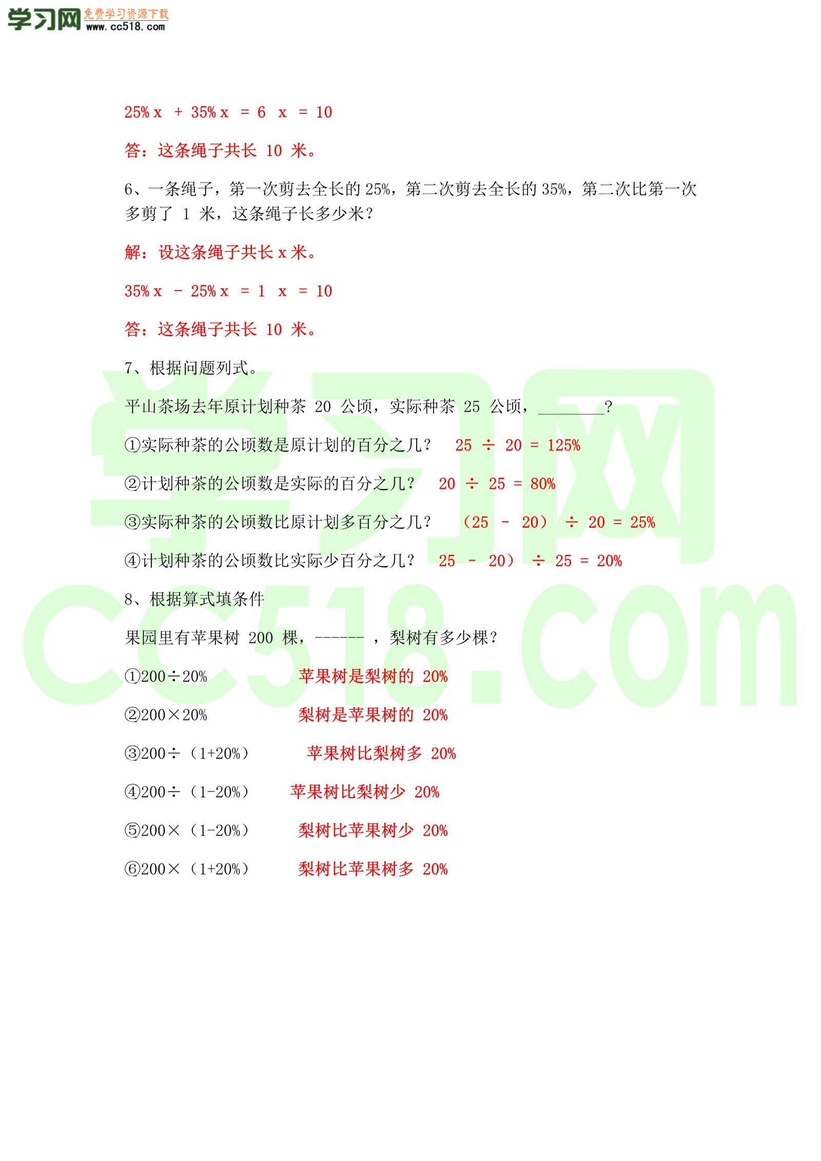 六年级上册数学-知识点汇总（苏教版）