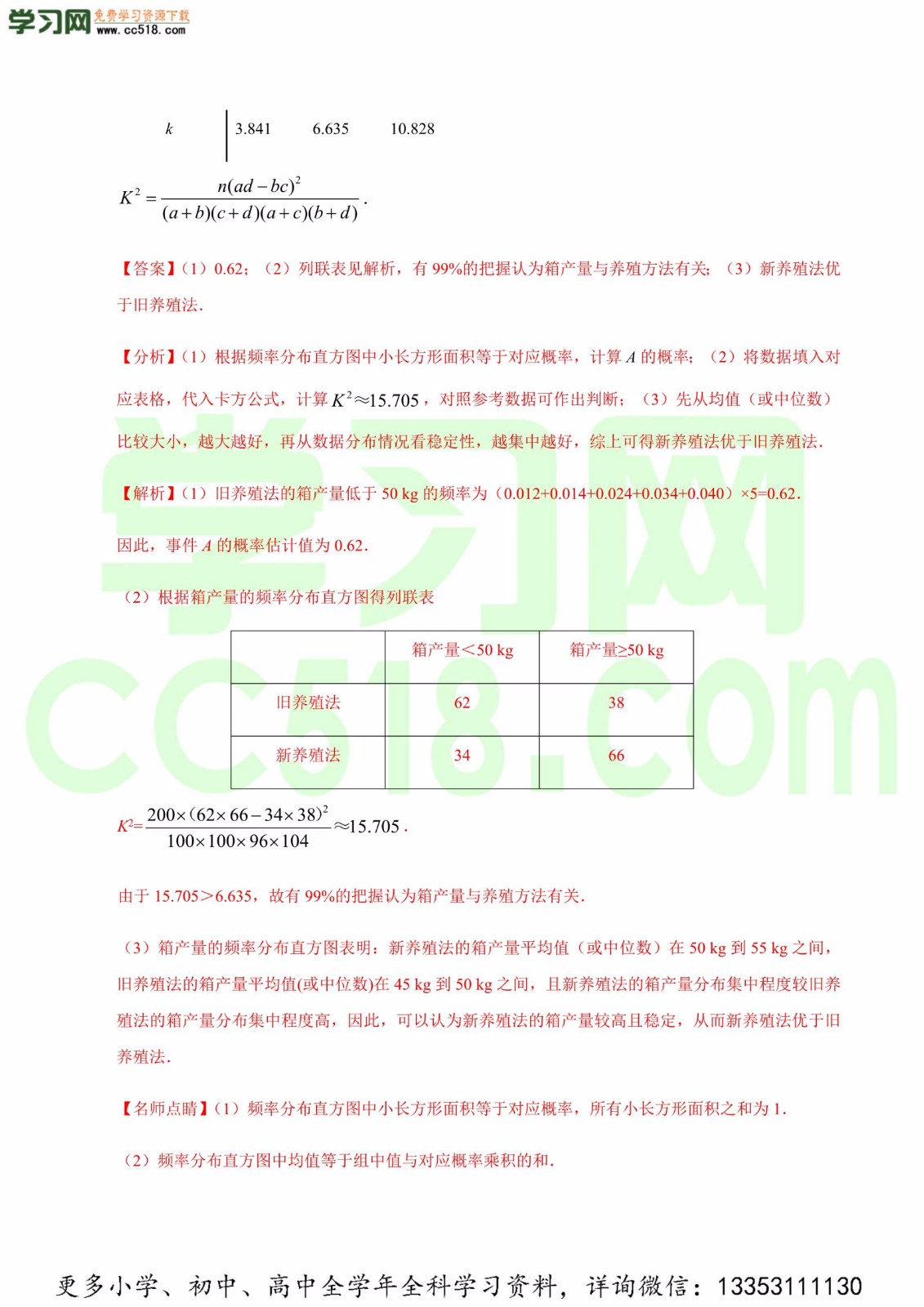 概率与统计（解答题）-高考数学必刷三年高考数学考点大分类提分解读（解析版）