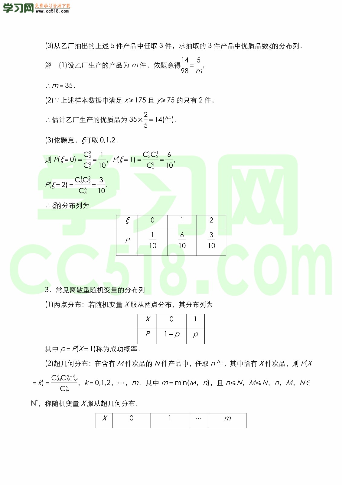 2020年高二数学下学期期末备考知识点（有答案）