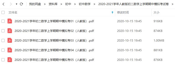 2020-2021学年人教版初二数学上学期期中模拟考试卷（含答案及解析）