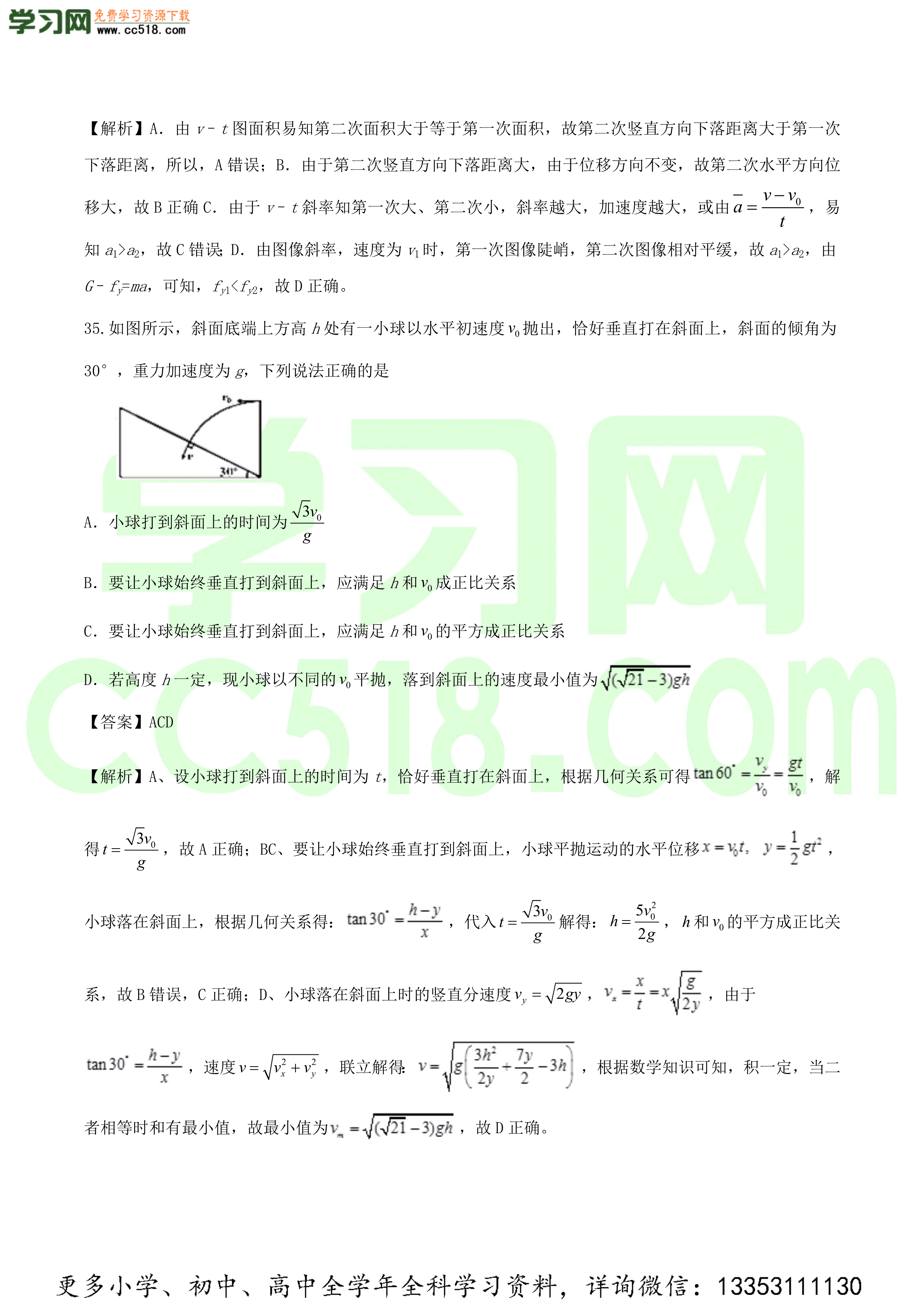 2020-2021年高三物理选择题强化训练