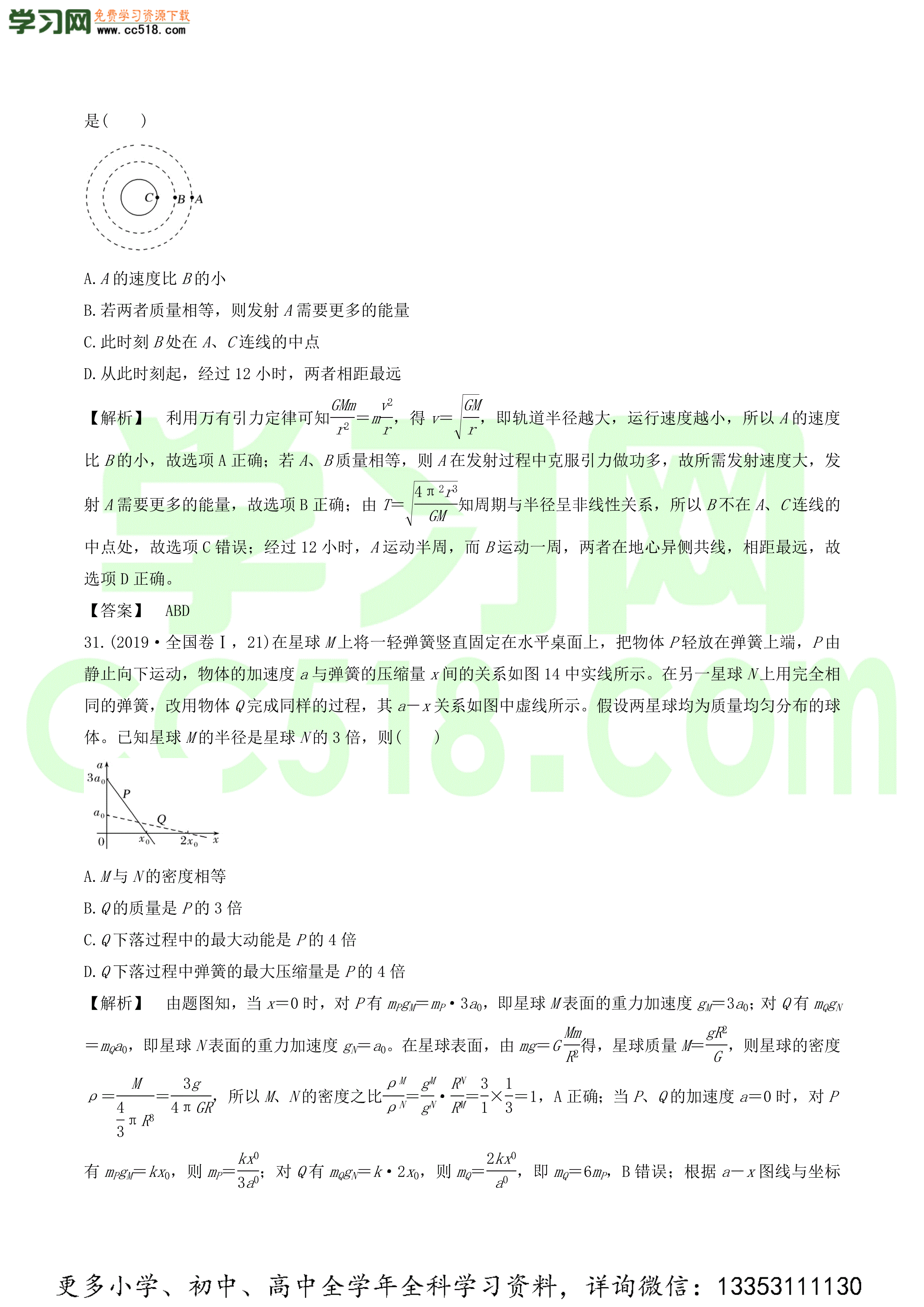 2020-2021年高三物理选择题强化训练