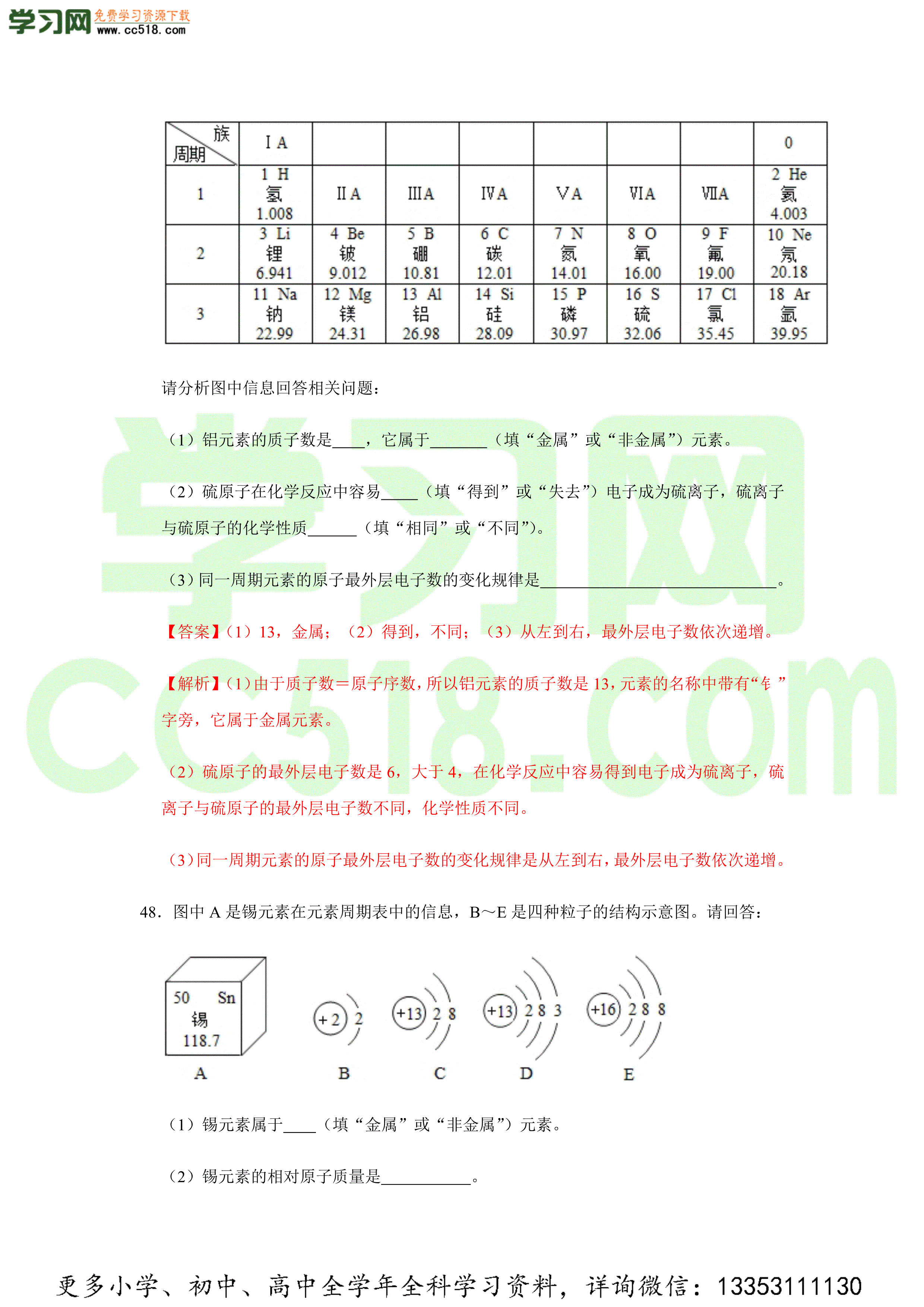 2020-2021学年人教版初三化学上学期单元复习必杀50题