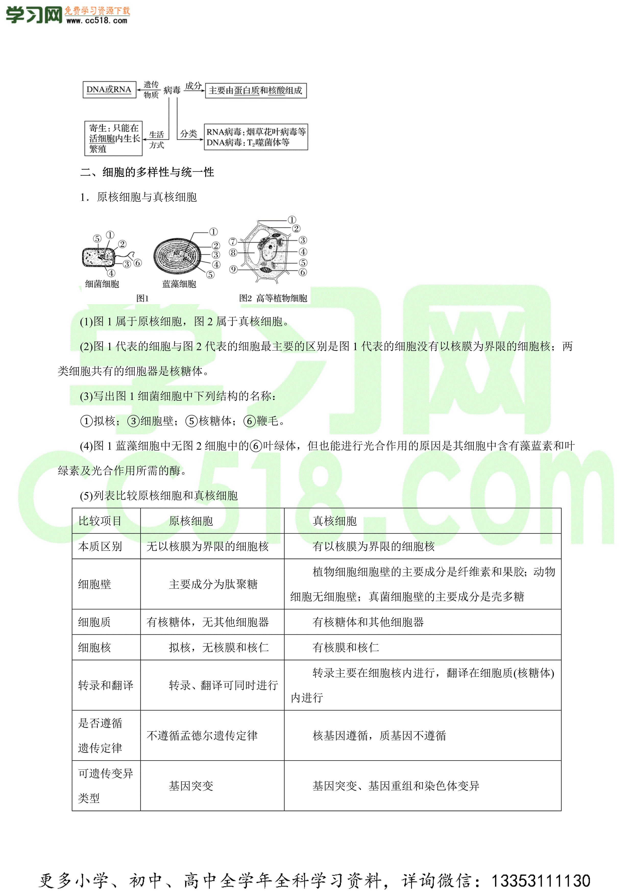 2020-2021年高考生物一轮复习知识点讲解