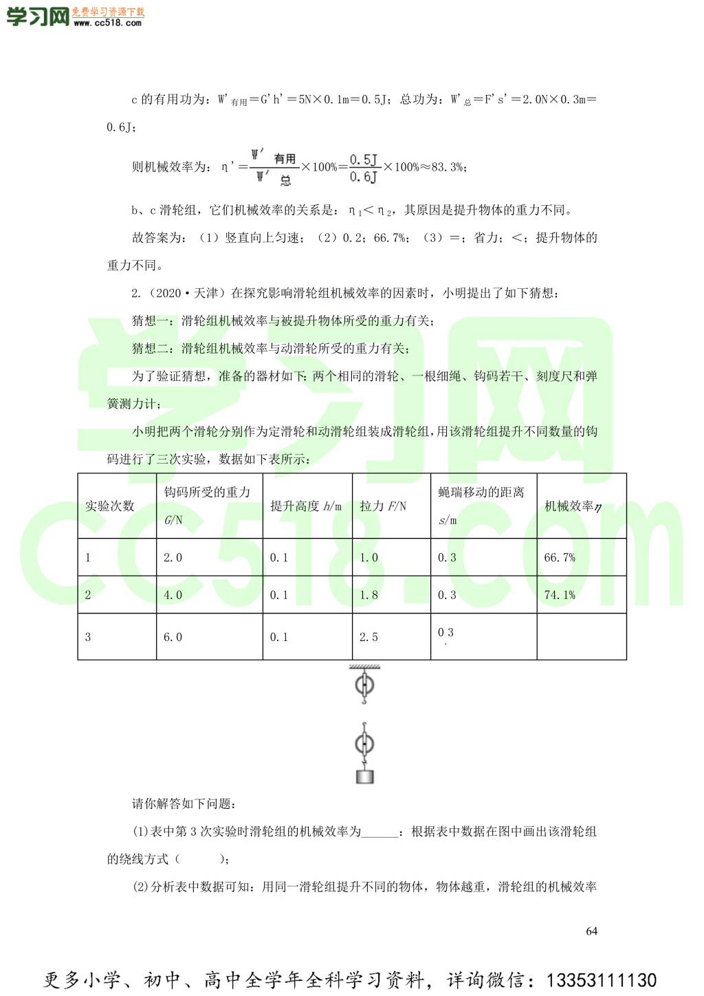 2018-2020近三年中考物理真题分类汇编15力学实验探究题（附解析）