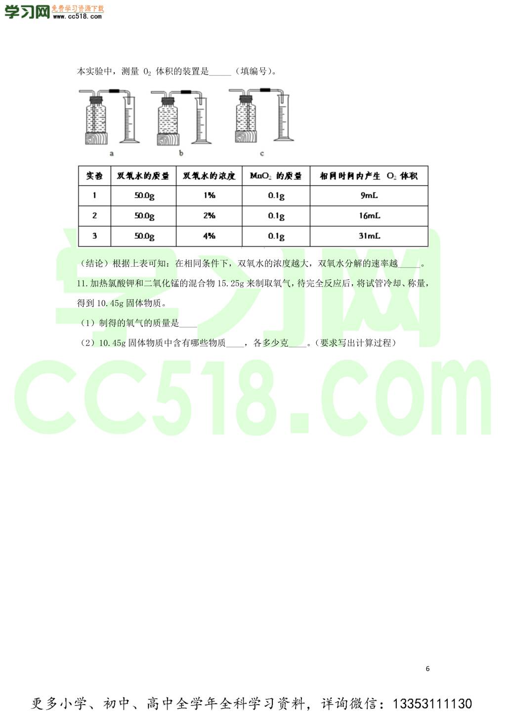 九年级化学考点复习专题训练十一空气试题