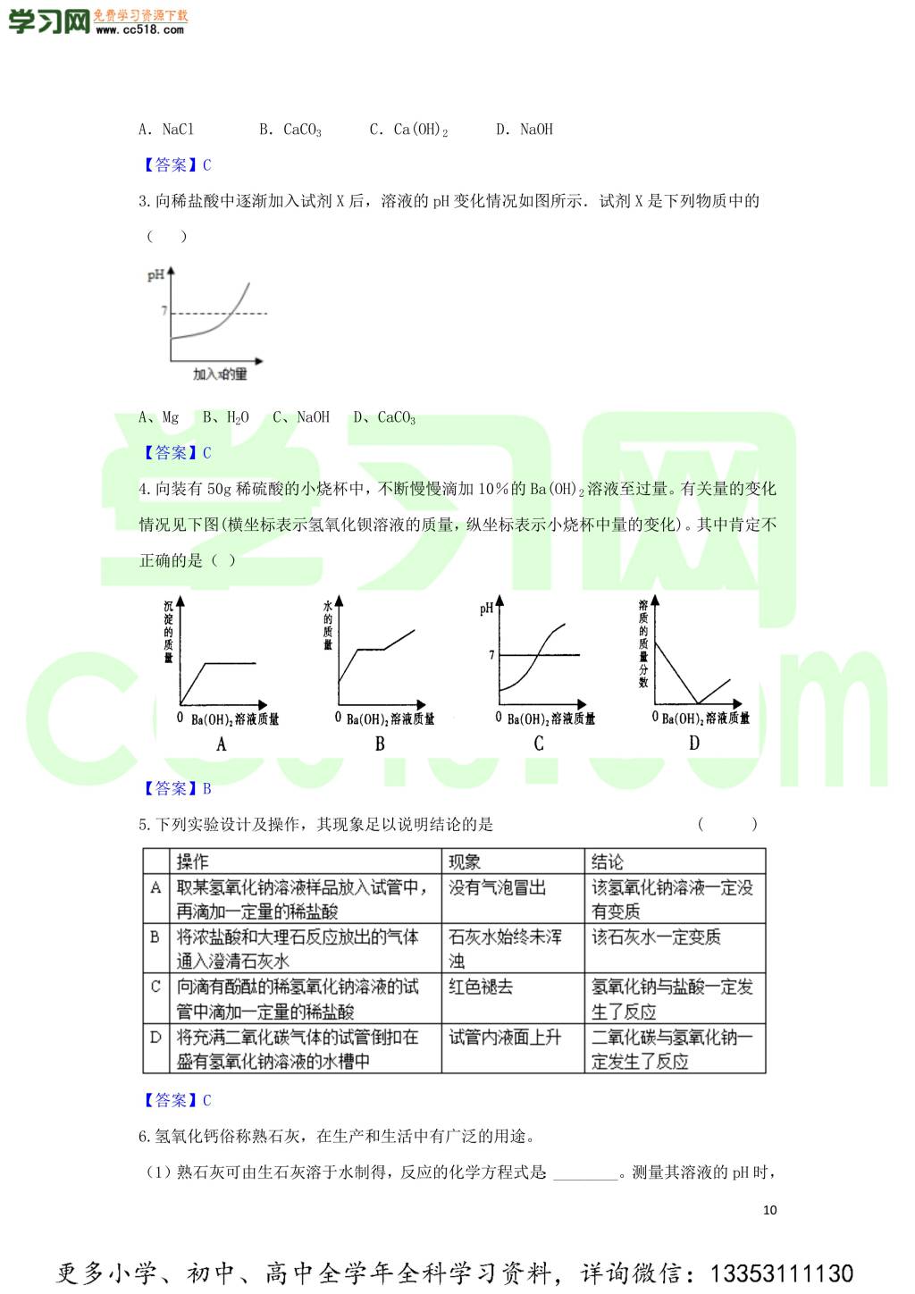 九年级化学考点复习专题训练二十二酸和碱试题