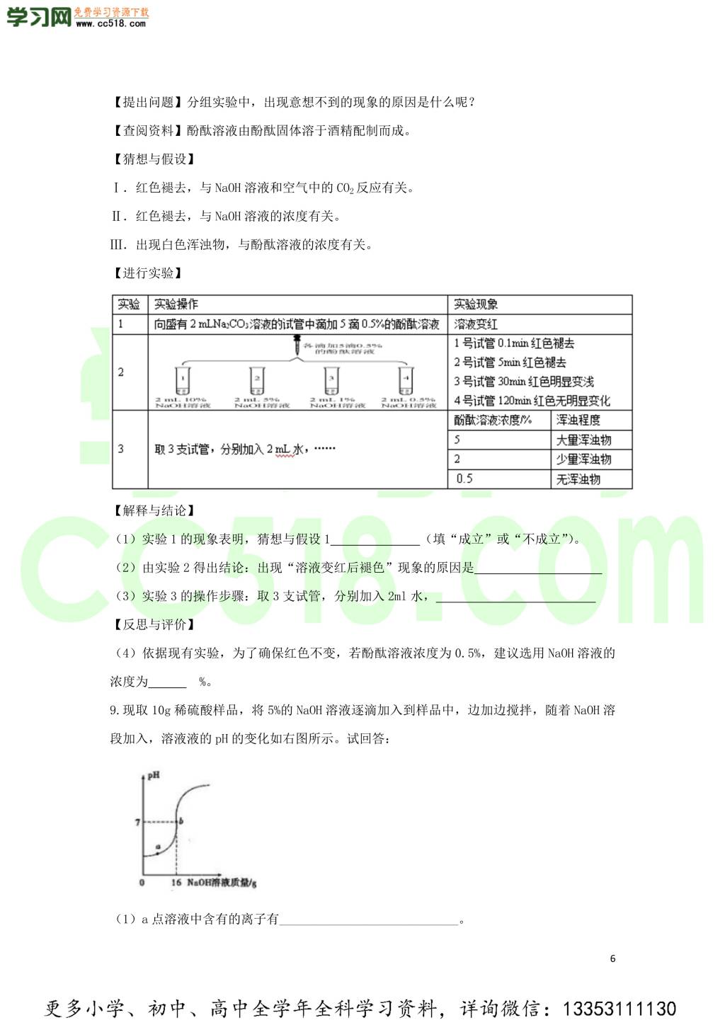 九年级化学考点复习专题训练二十二酸和碱试题